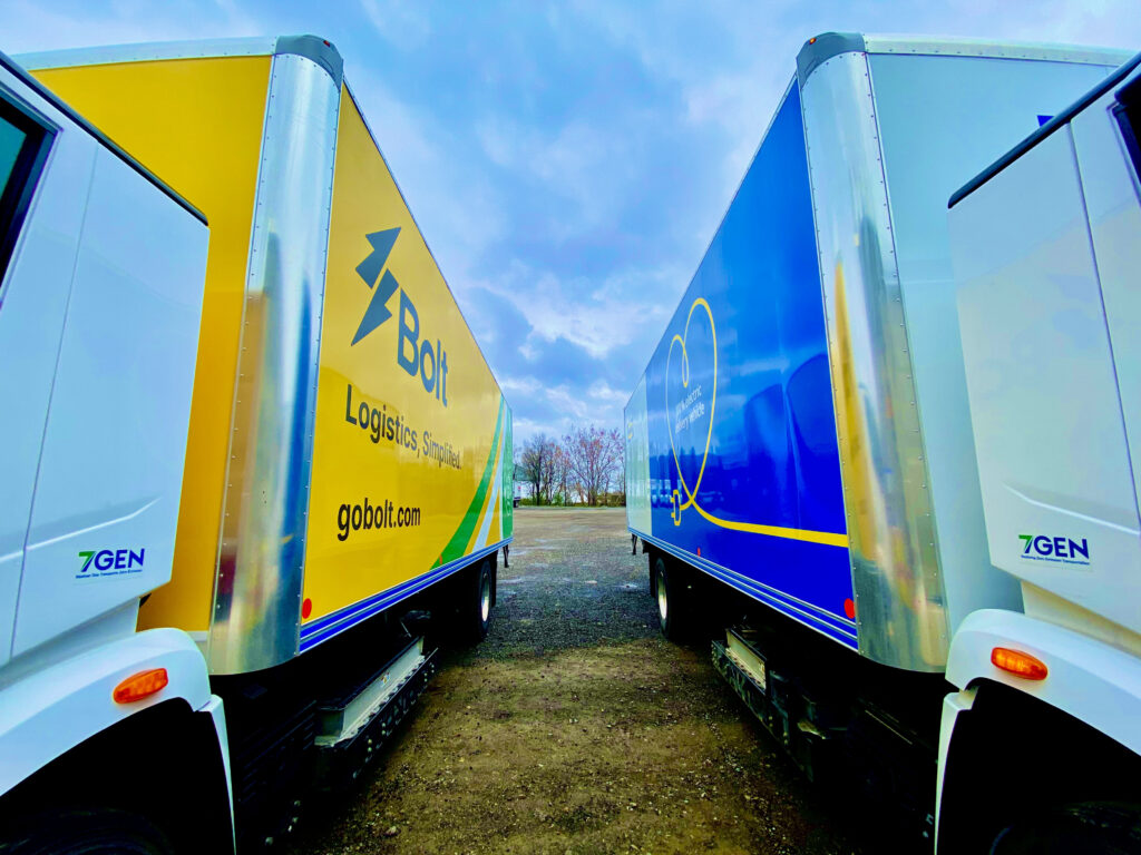 Class 6 zero emission electric box trucks delivering IKEA products 